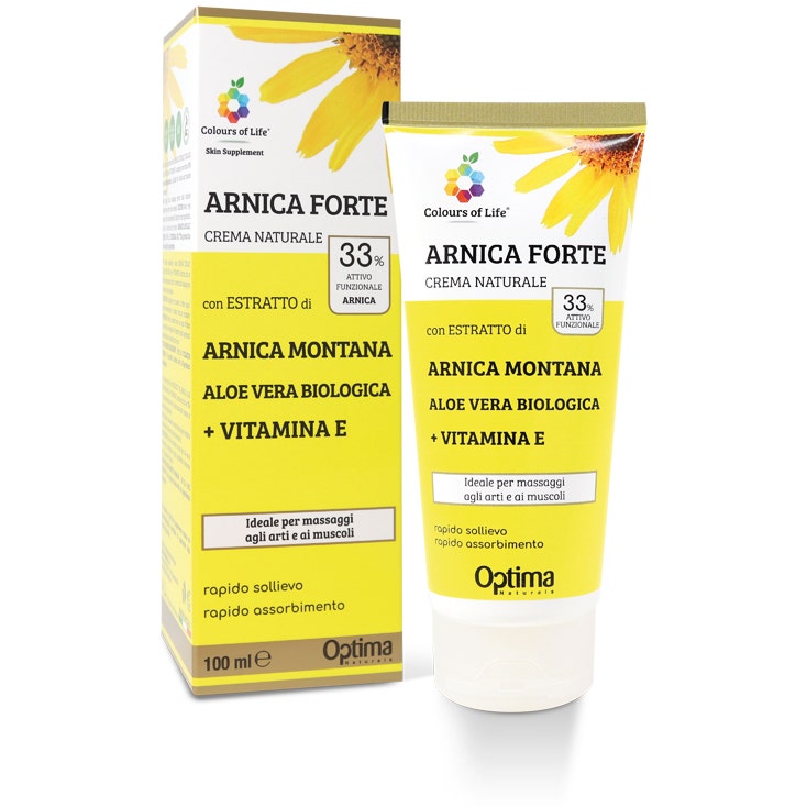 Colours of Life - Crema Naturale all'Arnica Montana - con Aloe Vera  Biologica e Vitamina E - Ideale per Dolori Articolari e Muscolari, Ematomi  e Contusioni - Formato da 100 ml : : Bellezza