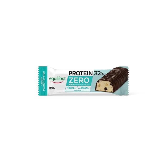 Equilibra Alimenti Proteici, Protein 32% Zero Peanut Butter, Barretta  Proteica Senza Zucchero Aggiunto, Crispies di Soia, Copertura Cacao, Lower  Carb, High Protein, Senza Glutine, 24 Barrette da 45g : .it: Salute e