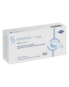 Sinovial Siringa Intra-Articolare 16 Acido Ialuronico 0,8% 2ml 3 Pezzi