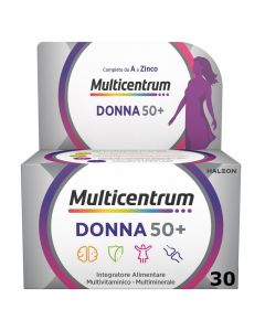 Multicentrum Donna 50+ Integratore Multivitaminico Multiminerale Ferro Calcio Vitamina D D3 30 Compresse