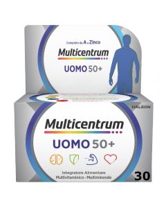 Multicentrum Uomo 50+ Integratore Alimentare Multivitaminico Vitamina D3 C B Zinco Magnesio 30 Compresse