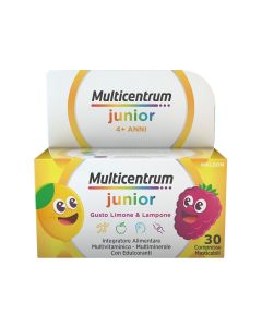 Multicentrum Junior Integratore Alimentare Vitamine Bambini 4+ Vitamina D3 Vitamina C Ferro 30 Cpr