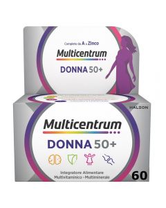 Multicentrum Donna 50+ Integratore Multivitaminico Multiminerale Calcio Ferro Acido Folico 60 Compresse