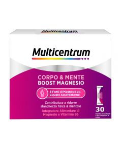 Multicentrum Boost Magnesio Integratore Alimentare Vitamina B6 Magnesio Pidolato Stanchezza 30 Bustine