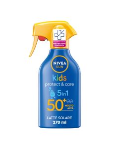 Nivea Sun Spray Solare Kids Protect & Care Fp50+ 270ml Crema Solare Per Bambini Waterproof