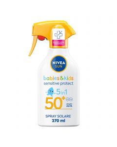 Nivea Sun Spray Solare Kids Sensitive Protect Fp50+ 270ml Crema Solare Per Bambini E Neonati