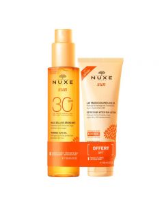 Nuxe Sun Duo Olio Solare Viso E Corpo SPF30 150 ml+ Latte Doposole Viso E Corpo 100ml