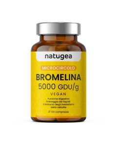 Natugea Bromelina Forte Drenante 5000 GDU/g Vegana Detox Anticellulite 120 Compresse