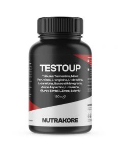 Nutrakore TestoUp Testosterone Uomo Energizzante Booster Con Tribulus Terrestris e Maca Peruviana 120 Compresse