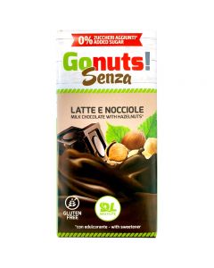 GoNuts! Senza Tavoletta di Cioccolato al Latte e Nocciole 75 g